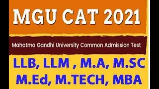 MG UNIVERSITY- CAT MGU 2021
