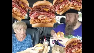 Secret menu food hack with my aunt. (ARBYS MEAT MOUNTAIN)