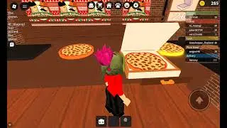Doing playing pizza place