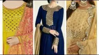 Stylish   beautiful mirror work embroidery dress design top beautiful mirror work