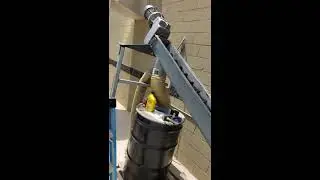 Range maintenance: lead ingot in the trough to collection barrel.