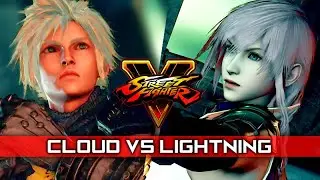 Cloud Strife (FF7R) vs. Lightning (FF13) ★ Street Fighter 5 CPU vs. CPU with Mods