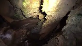 Waterfall near the Ende Sign in St Beatus Cave