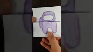 #shorts Drawing - Among us character - Opens mouth. Paper Crafts