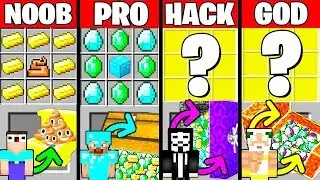 Майнкрафт Битва: СЕКРЕТНОЕ СОКРОВИЩЕ КРАФТИНГ ЧЕЛЛЕНДЖ - НУБ vs ПРО vs ХАКЕР vs БОГ Смешная Анимация