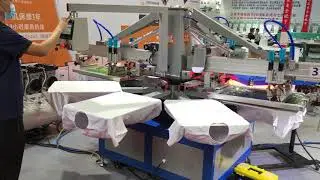 Ruida new 3 color automatic screen printing machine on international textile printing expo