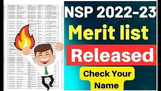 NSP Scholarship Merit list 2022 23 Released💥  How to Check Merit list 2022 23  Payment list Out🤑
