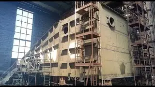 Динамичная 3D анимация сборки блока главного затвора сухого дока (Dry dock main gate)