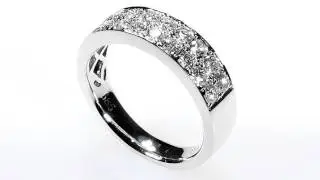 Wide Pave Wedding Ring