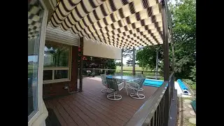Retractable Fabric Canopy, Solar Shade, Aluminum Railing