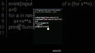 Python program of sum of series. 