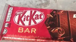 Unwrapping Nestl&eacute; KitKat Double Chocolate Bar