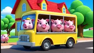 Tiny Truck Pushes Baby Pigs to School | Funny and Cute Kids Nursery Rhyme Animation