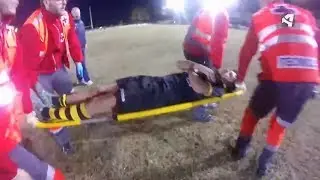 Intervención en un partido de rugby