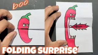 How to draw Chili Pepper folding surprise || Drawing for kids and toddlers || Easy drawing tutorial
