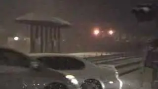 Metra Train on a Snowy Night in Arlington Heights