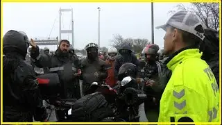 Köprü Motosikletlilere Kapatıldı, Onlarca Motosikletli Yağmur Altında Bekledi