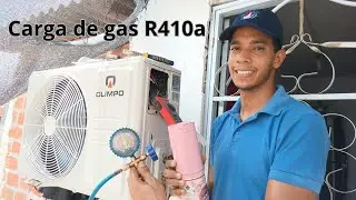 ¿Cómo cargar el gas refrigerante mezcla R410a a un aire acondicionado Split?
