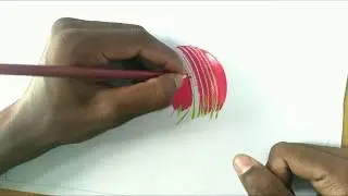 How to draw a realistic ball by colour pencil step by step