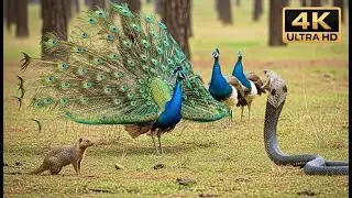 King cobra vs. mongoose and peacock: Animal Battle 4K