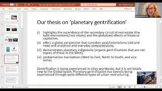 Planetary Gentrification: impacts and futures