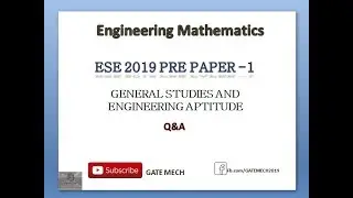 UPSC ESE/IES 2019 Prelims :Engineering Mathematics Questions Answer Solution Paper -1 GS & Engg Apti