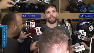 David Perron talks after two goal performance in game 3 of Western Conference Finals