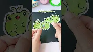 DIY frogs stickers 🐸 #art #love #craft #tonniartandcraft #shorts #diy
