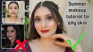 Summer Makeup For oily skin step by step makeup tutorial for wedding || long lasting makeup