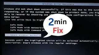 Windows Error Recovery | Blue screen starting windows | Start Windows Normally
