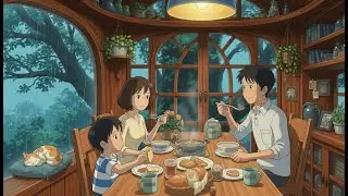 Rainy Tree House Ghibli-Style  🌧️ | ASMR Sounds | Nature Ghibli