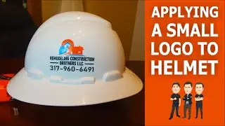 Applying a small logo to helmet