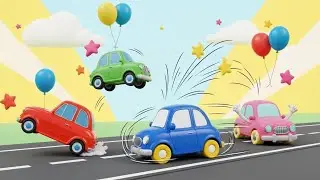 Red, Blue, Green & Pink Car | Finger Family Nursery Rhyme