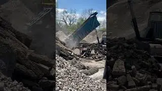 Truck Dumping Broken Concrete  Dump Truck #truck #dumptruck #trucking #construction #cool #recycle