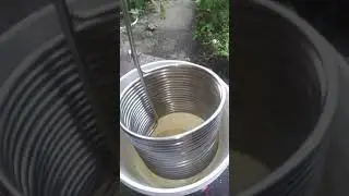 Sorghum extract brew in keg kettle