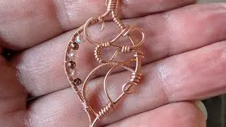 Beginner Tutorial! Copper wrapped Pendant