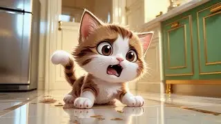 “Cute Kitten Cartoon 🍫 Purr Falls in Kitchen & cute Mama cat Saves Him | PurrAndMe Story”