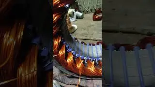 motor winding, 3 phase motor rewinding, #betarjogot #3phasemotor #shorts