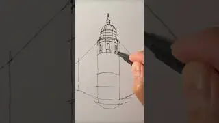 Timelapse Sketch of this Dome Spire Building #art #drawing #sketch #architecture