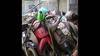 Challenge the genius girl to restore a motorbike assembled from discarded scrap metal parts 