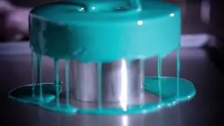 Turquoise Mirror Glaze Cake with Fruit Decoration Preview
