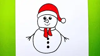 Çok Kolay Kardan Adam Çizimi, Kardan Adam Nasıl Çizilir, Çizim Saati Art How To Draw a Snowman