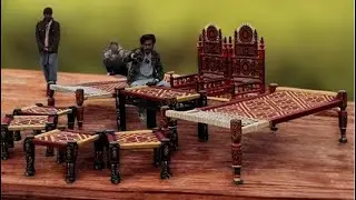 Pakistani Handmade charpai set|luxury items Fateh deen charpai maker #charpai #wood #wooddesigner 