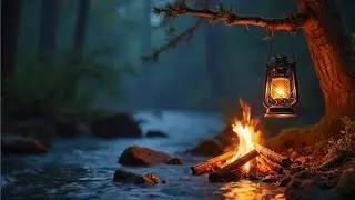 River Flow & Fire Crackle | Deep Sleep Ambience for Peaceful Nights