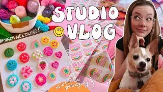 Punch Needle Coasters + Keychains ☻  New Packaging + Bein' a Disney Adult ✿ Small Biz Studio Vlog