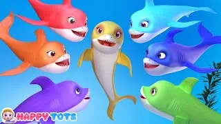 Colorful Baby Shark 🦈 | Learn Colors | Dance Along | Kids Cartoons & Nursery Rhymes | Happy Tots