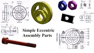 How to make Simple Eccentric Sheave, Shim, Cheese Head Bolt, Nut & Lock Nut M12 video in Solidworks