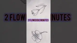 Draw 1 flower in just 1 minute🖌⚘️|| One minute art // very easy simple steps #drawing #art