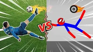 Stickman VS Ronaldo | 10+ Min Best falls | Stickman Dismounting funny and DOWN
