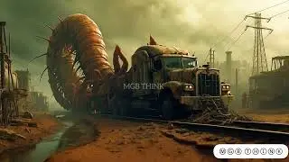 Surreal Post-Apocalyptic Journey: Giant Centipedes and Monster Mountains | AI-Generated Art